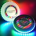 TOSY Flying Disc - 108 RGB Multicolor LEDs, Super Bright, Smart Modes, Christmas Stocking Stuffers Gift, Camping Toy for Kid/Teen/Adult, Auto Light Up, Rechargeable, Waterproof, 2-Pack