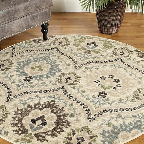 Miniatura 7 de SUPERIOR Augusta Collection - Alfombra de pasillo para interiores, con respaldo de yute, decoración de suelo de damasco floral oriental moderna para