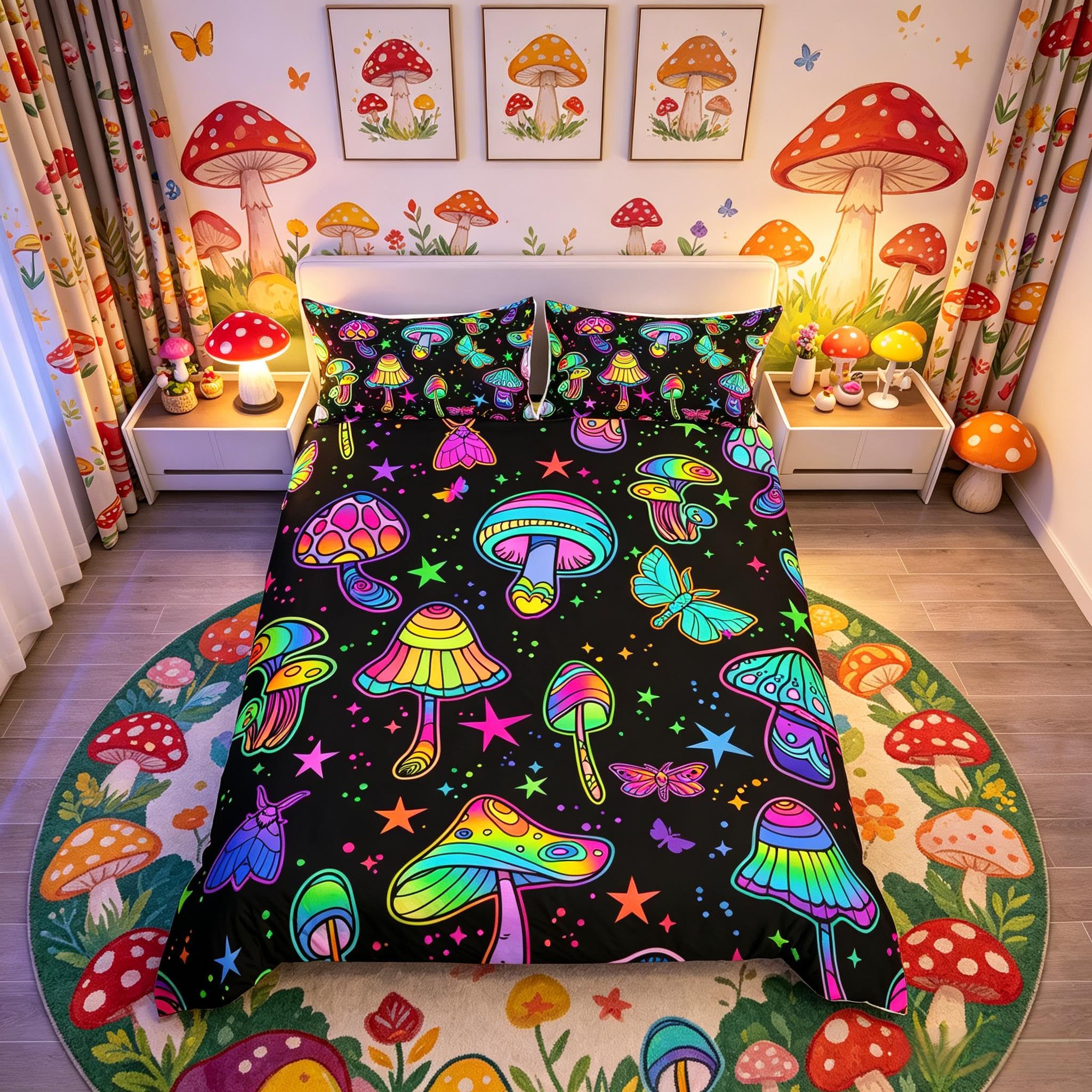 Housse de couette champignon avec zip pour en finir avec la couette qui glisse