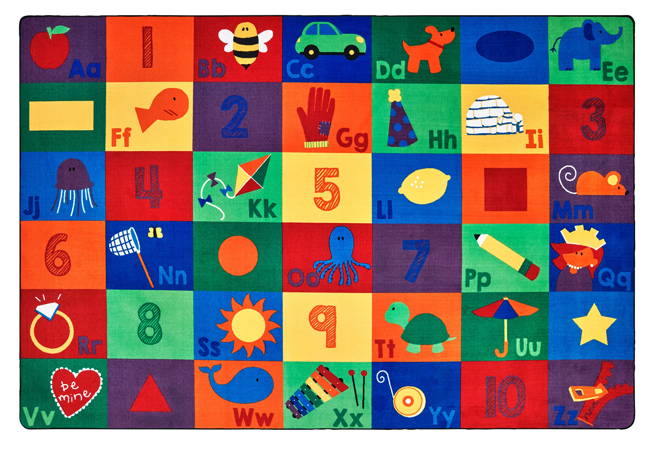 Carpets for Kids 6701 Sequential Seating Literacy Classroom Kids Teen Room Rug 4ft x 6ft Rectangle Multi Color