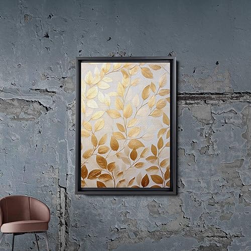 Miniatura 2 de Original Ginkgo biloba Print On Canvas, Modern Textured Gold Wall Art, Abstract Gold Leaves Print, Living room Wall Decor, Wall Art Canvas, Arts