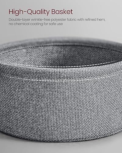 Miniatura 5 de VASAGLE LILEA Collection ULCT244B56 - Mesa de centro redonda con almacenamiento, mesa central redonda para sala de estar con cesta de tela, estilo