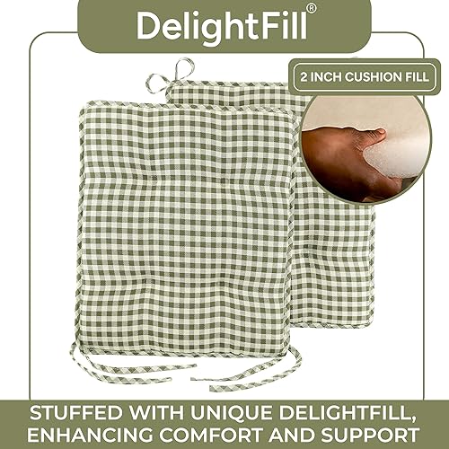 Miniatura 3 de Klear Vu Juego de cojines para silla mecedora de porche para uso en interiores y exteriores, ensamblados en los Estados Unidos, almohadillas de