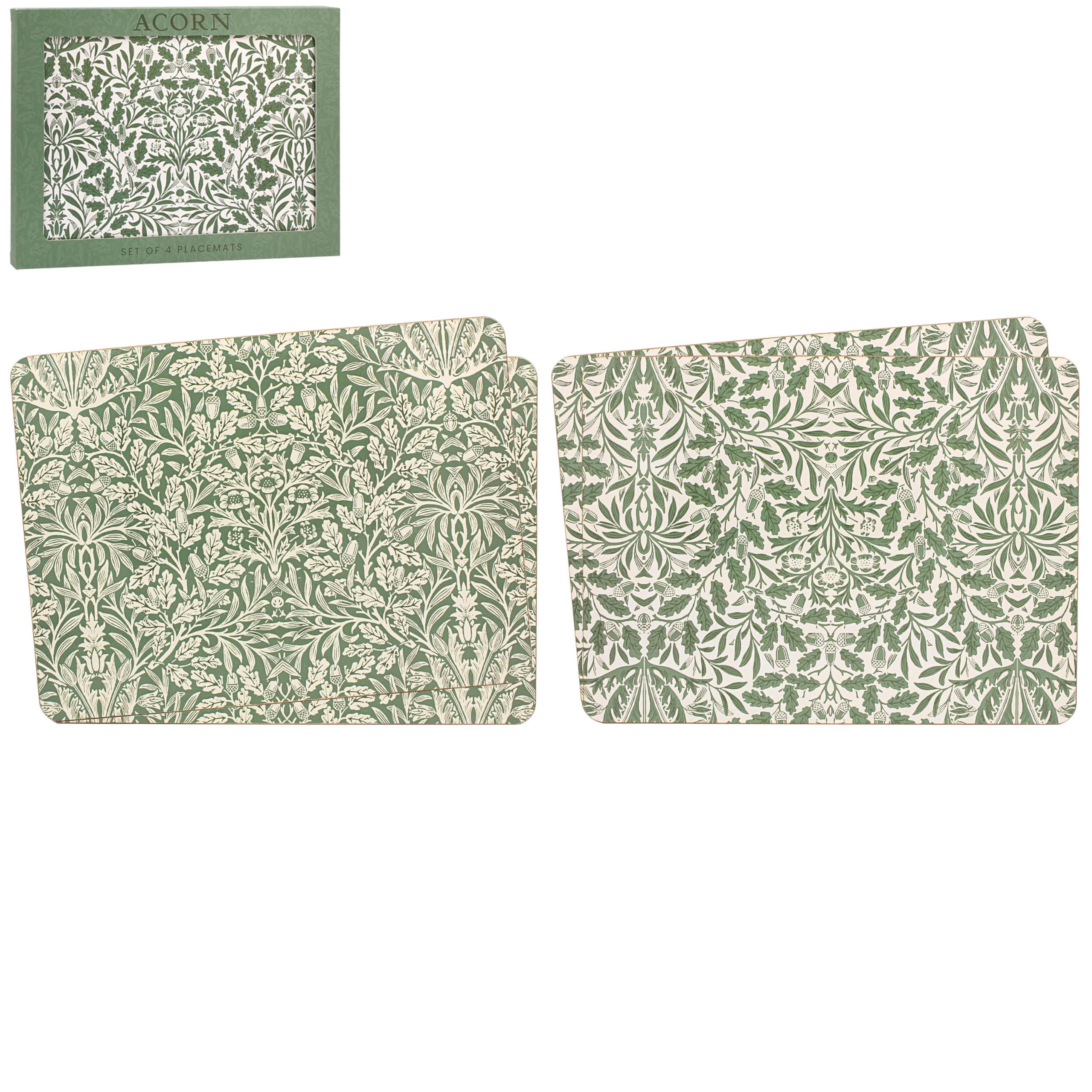 The Leonardo Collection Wm. Morris Acorn Dining Placemats Set of 4