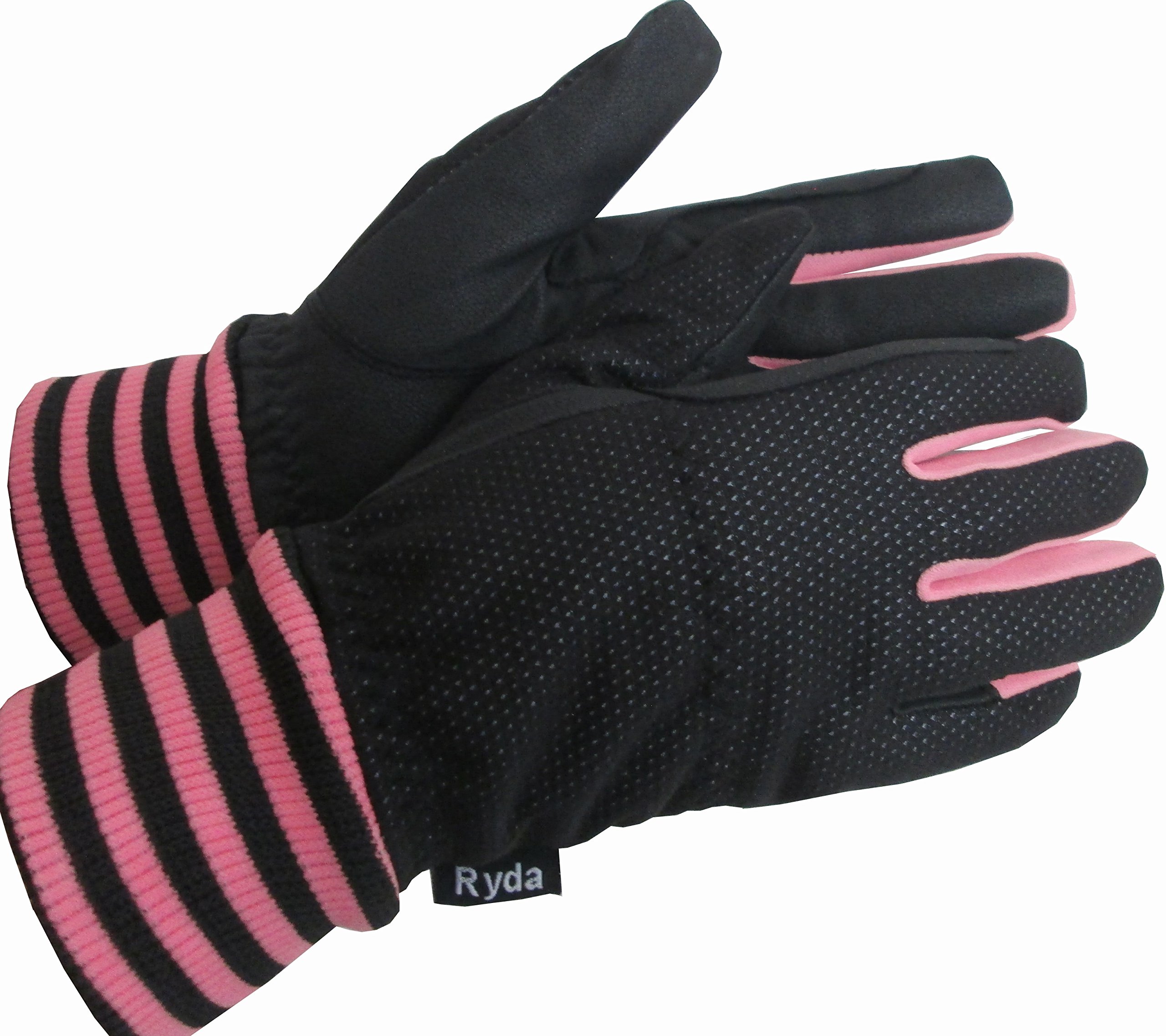 Ryda Childrens Lined Thermal Winter Horse Riding Gloves Windproof 3 Sizes New (Pink, Small) โ image 1