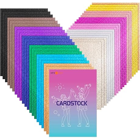 HTVRONT Glitter Cardstock Paper: Shimmering Arts and Crafts Essential