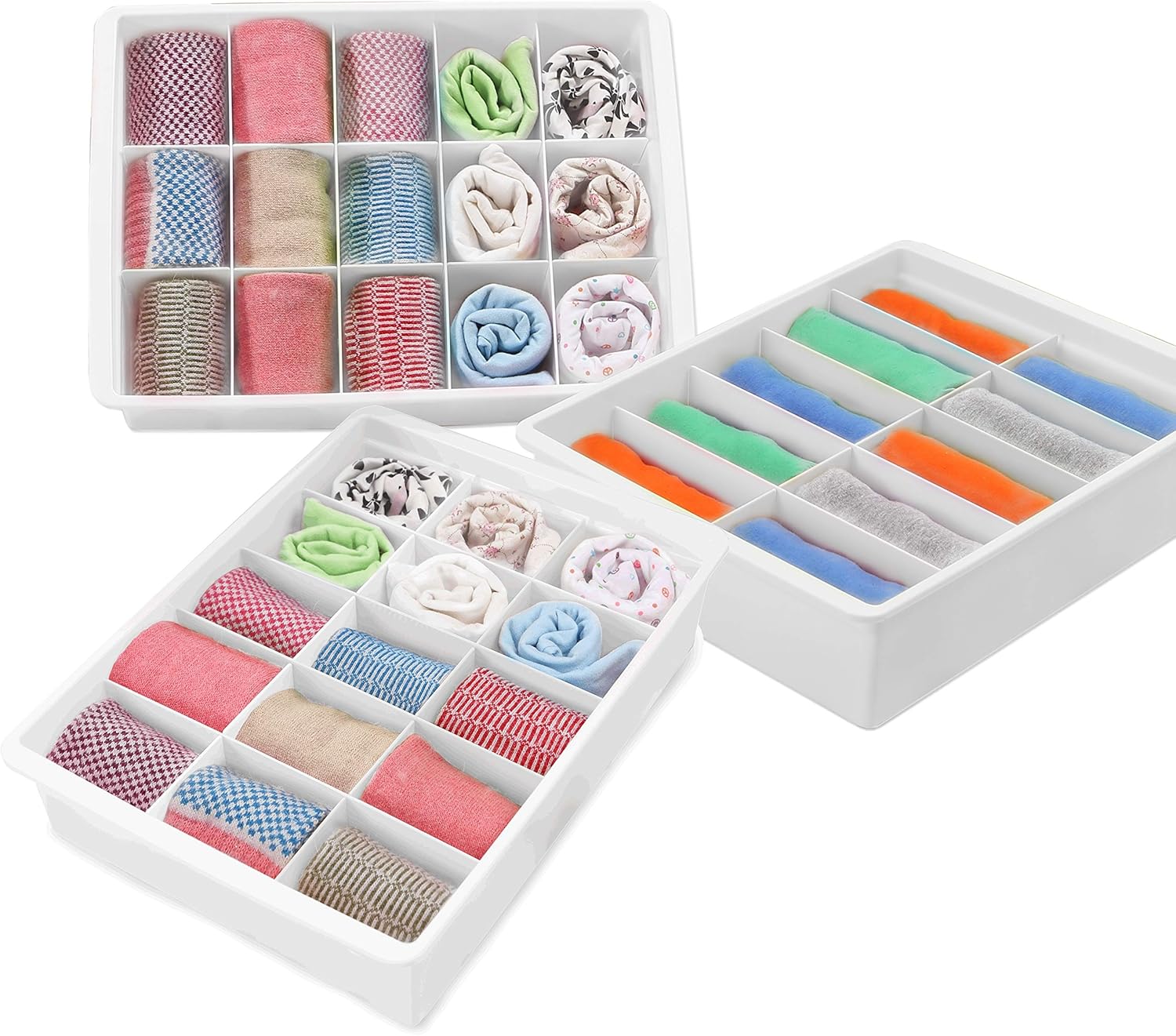 Uncluttered Designs Adjustable Drawer Organizers (3 Set