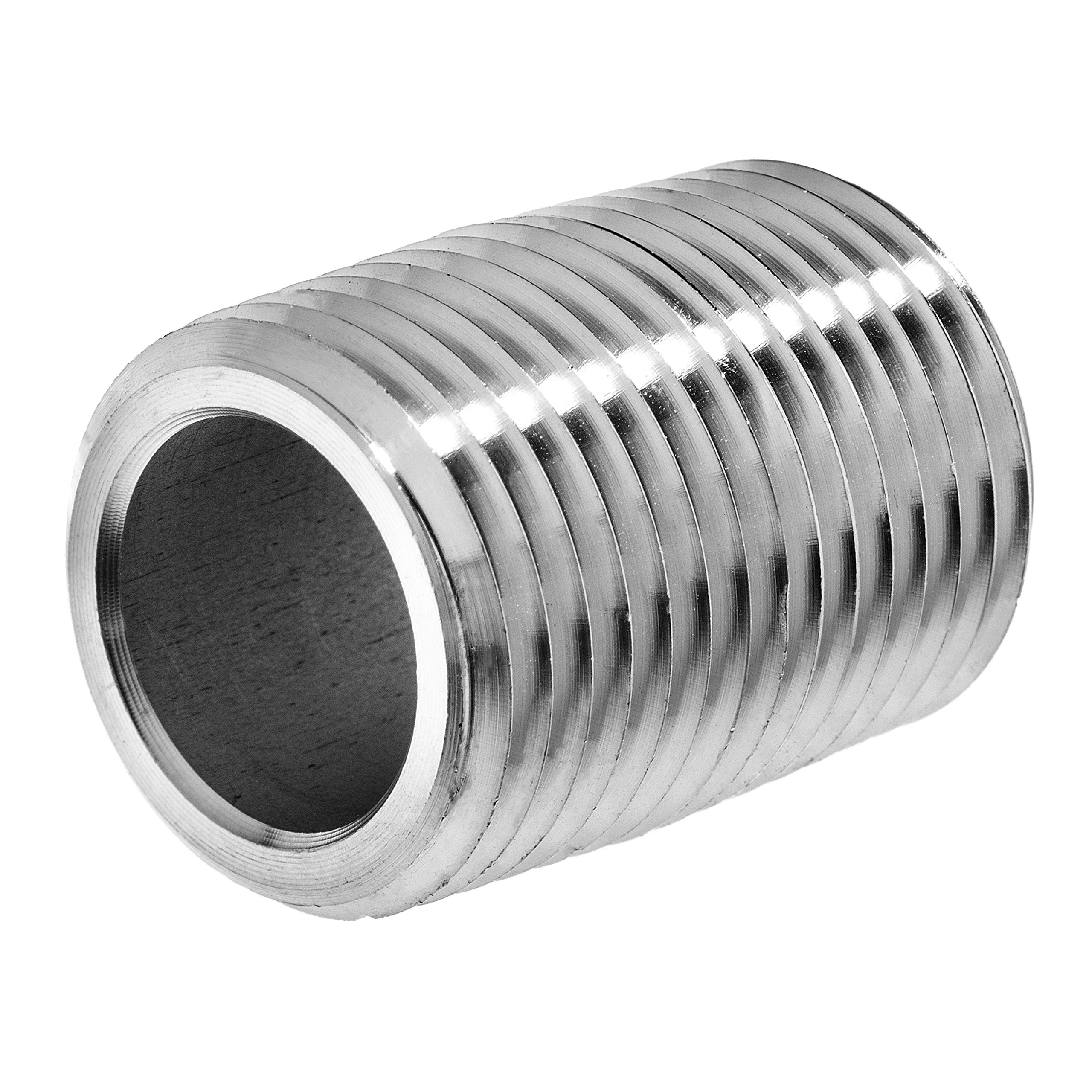 Mamelon de fermeture en acier inoxydable 316 Schedule 80 entièrement fileté 0,95 cm NPT