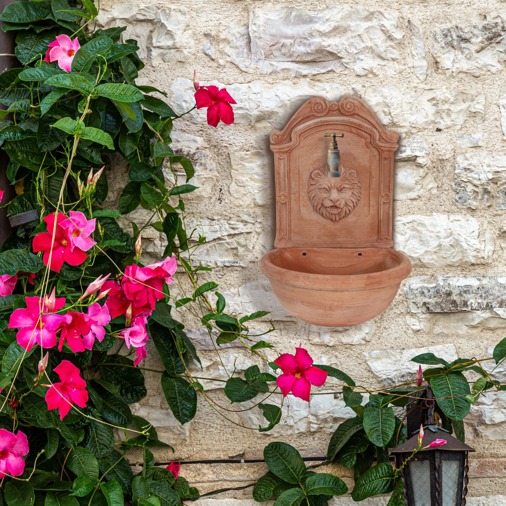 Fontana A Muro In Terracotta Toscana 64x24x41 Cm - Fontana Da Esterno Artigianale Made In Italy - Foto 13