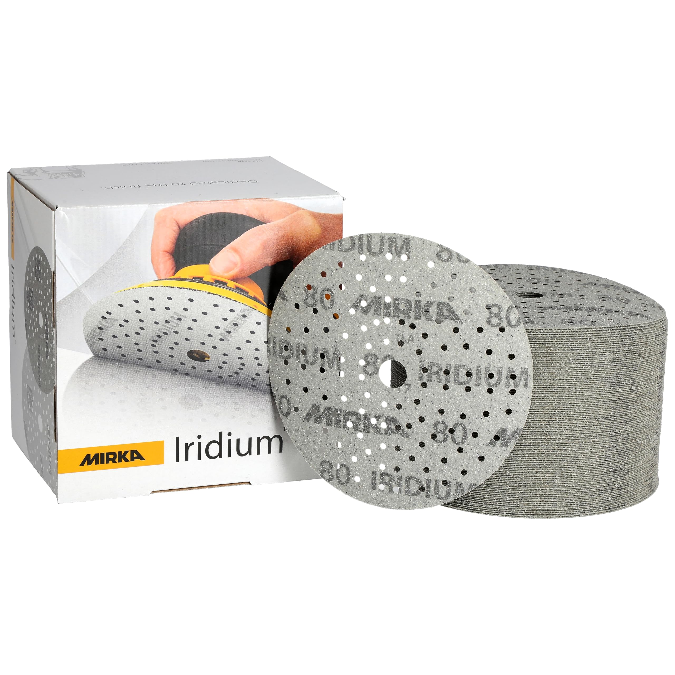 Mirka Sandpaper Iridium Ø 150mm Hook & Loop Grit 80 100 pcs