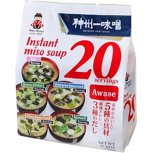 Miko Brand Miso Soup 20 Piece Value Pack, Awase, 11.36 Ounce (Pack of 1)