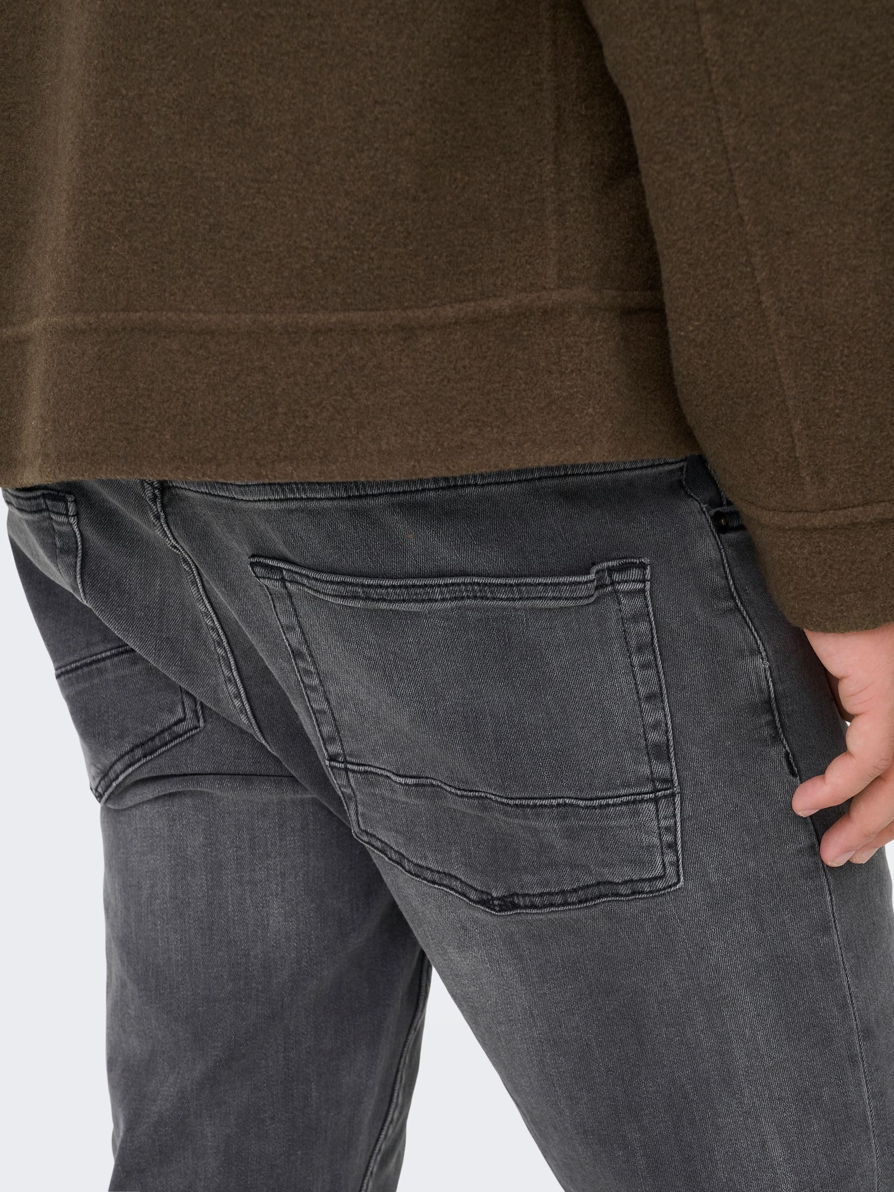 Only & Sons Uomo O&S Slim Fit Pantaloni Jeans Basic Denim ONSWARP Elasticizzato Pantaloni A Svasati