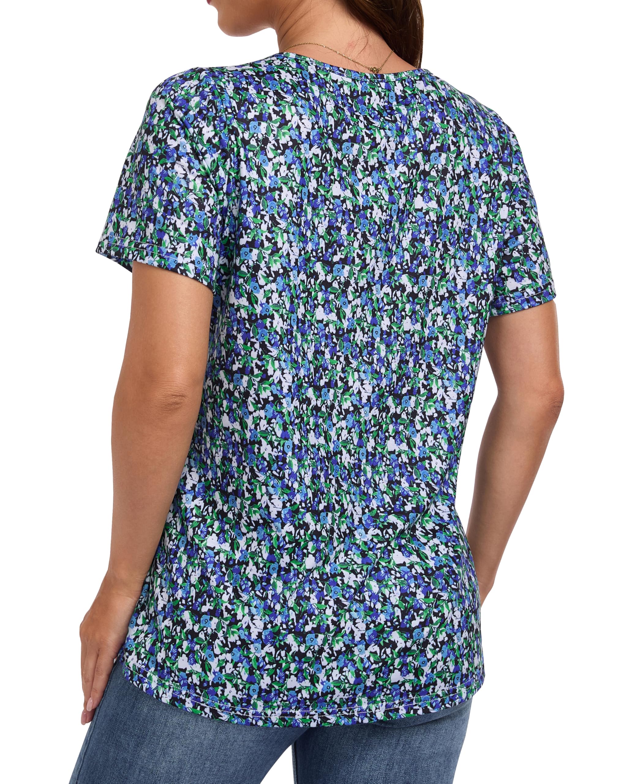 Womens T Shirts Short Sleeve Tops Casual Pleated Front Blouses Flowy Scooped Neck Summer Outfits