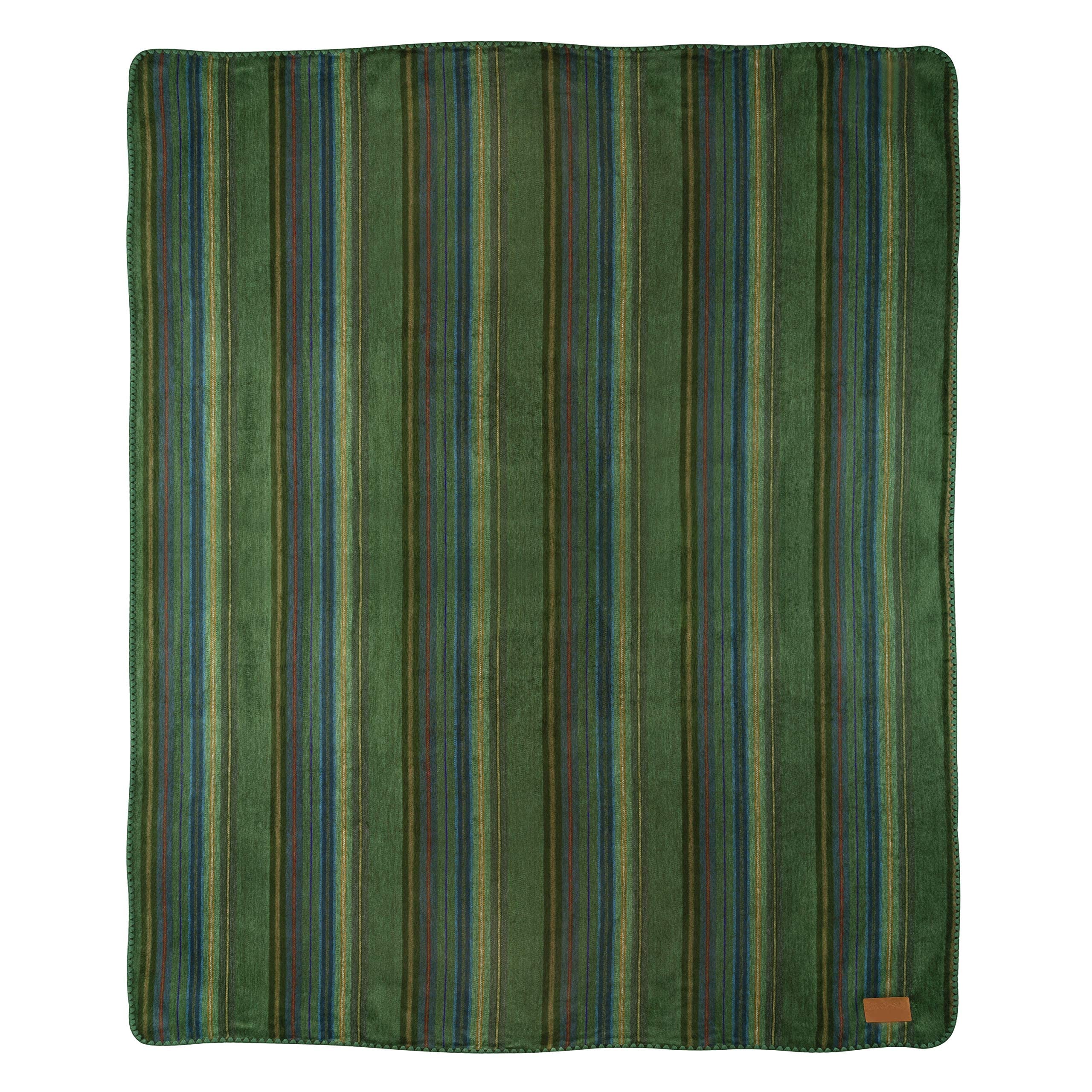 QISU Manta de Lana de Alpaca | Grande, Hermosa, cálida, abigarrada | 85 x 65 Pulgadas | Ultrasuave, hipoalergénica y Transpirable | Tela Que no Pica ni Raya (Verde abigarrado)