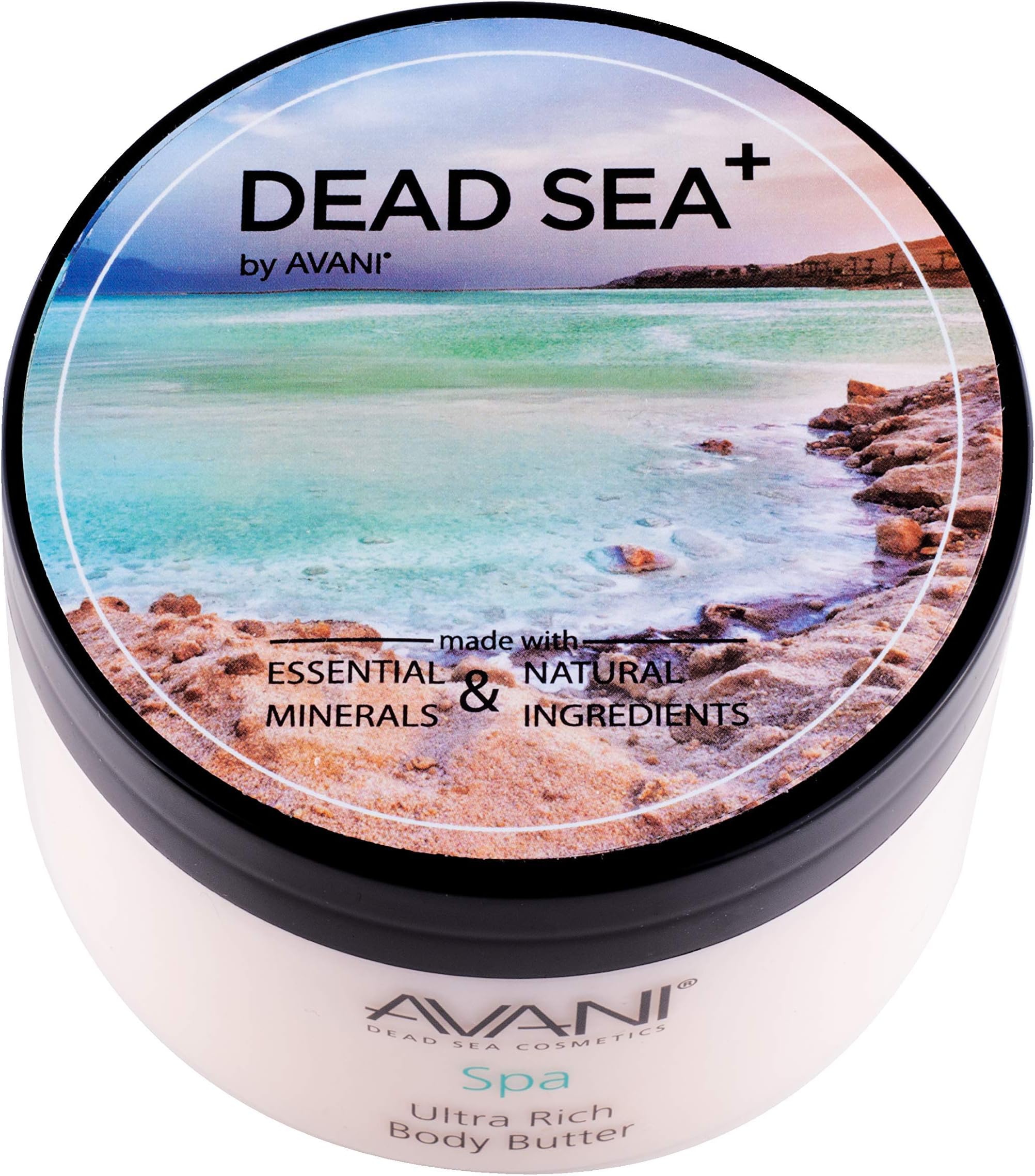 Avani Ultra Rich Body Butter - Dead Sea Salt, Aloe Vera, Vitamin E, Shea, Jojoba, Sunflower, Olive Essential Oil - Natural Butter for All Skin Types - Milk/Honey Fragrance