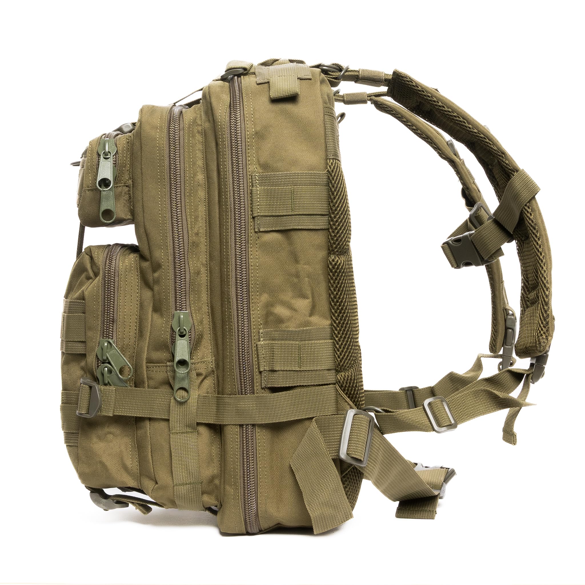 Generico Zaino Tattico Militare 30 Litri Professionale con Sistema Molle, Idrorepellente, Patch Bandiera Italiana e Torcia Tattica in Omaggio per Escursioni, Campeggio & Outdoor, cm 22X24X45