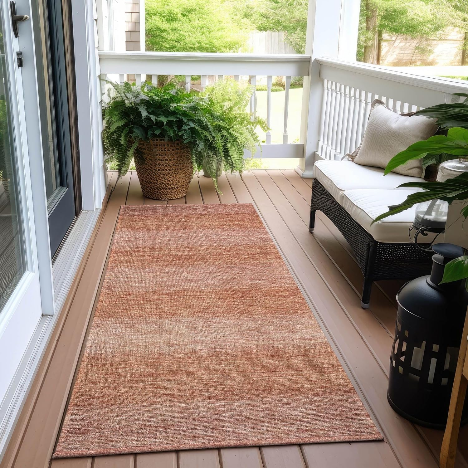 Addison Rugs Chantille ACN1733 Terracotta 2'3" x 7'6" Indoor/Outdoor, Machine Washable, Easy Clean, Non Shedding, Bedroom, Living Room, Dining Room, Kitchen, Patio Runner Rug