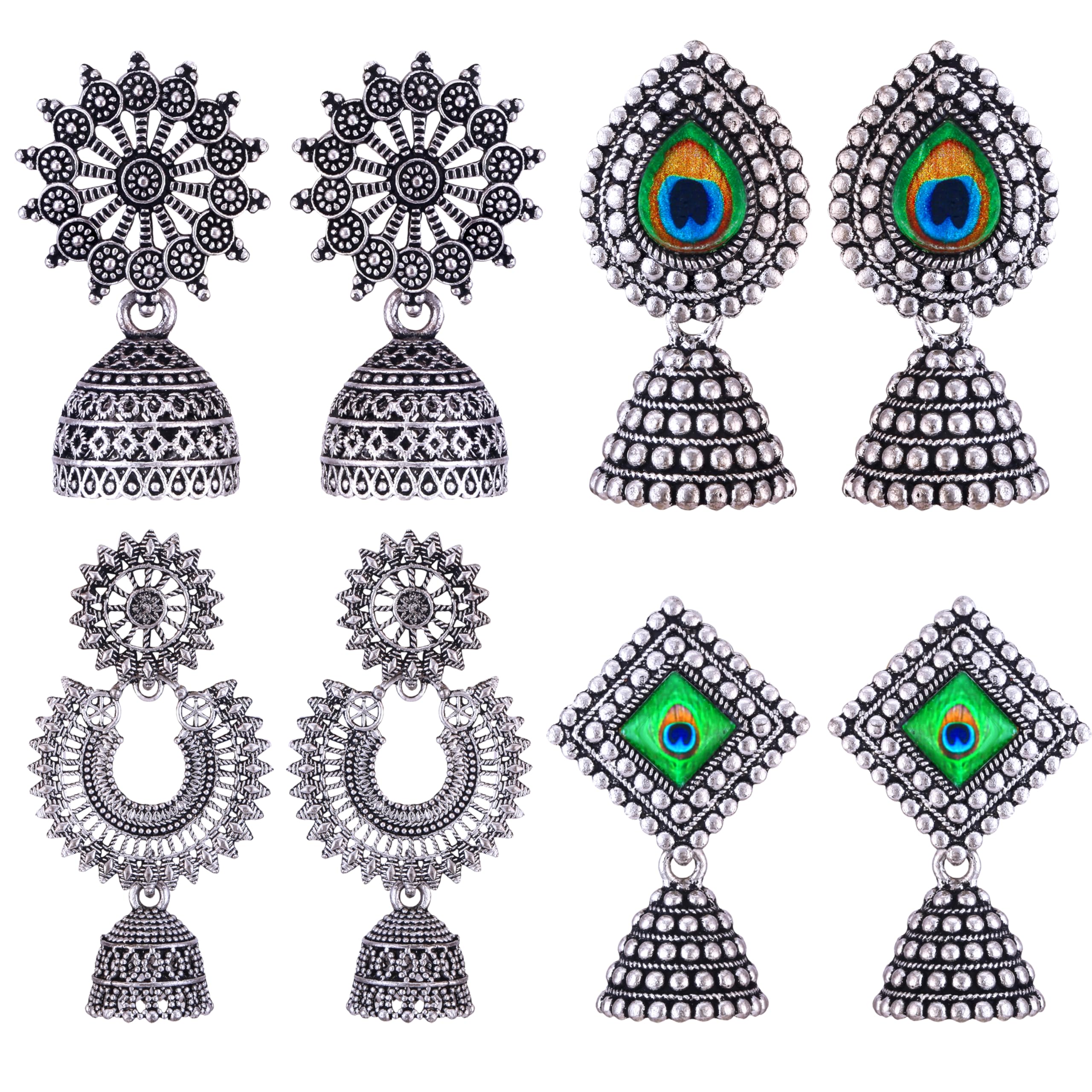 MEENAZ earrings for women fashion jhumka oxidised Silver Earrings for women Combo chandbali pearl chandbali stylish jhumkas traditional Earrings For girls South indian traditional Ear Rings -M123 (B0CLYF17GS) Amazon Price History, Amazon Price Tracker