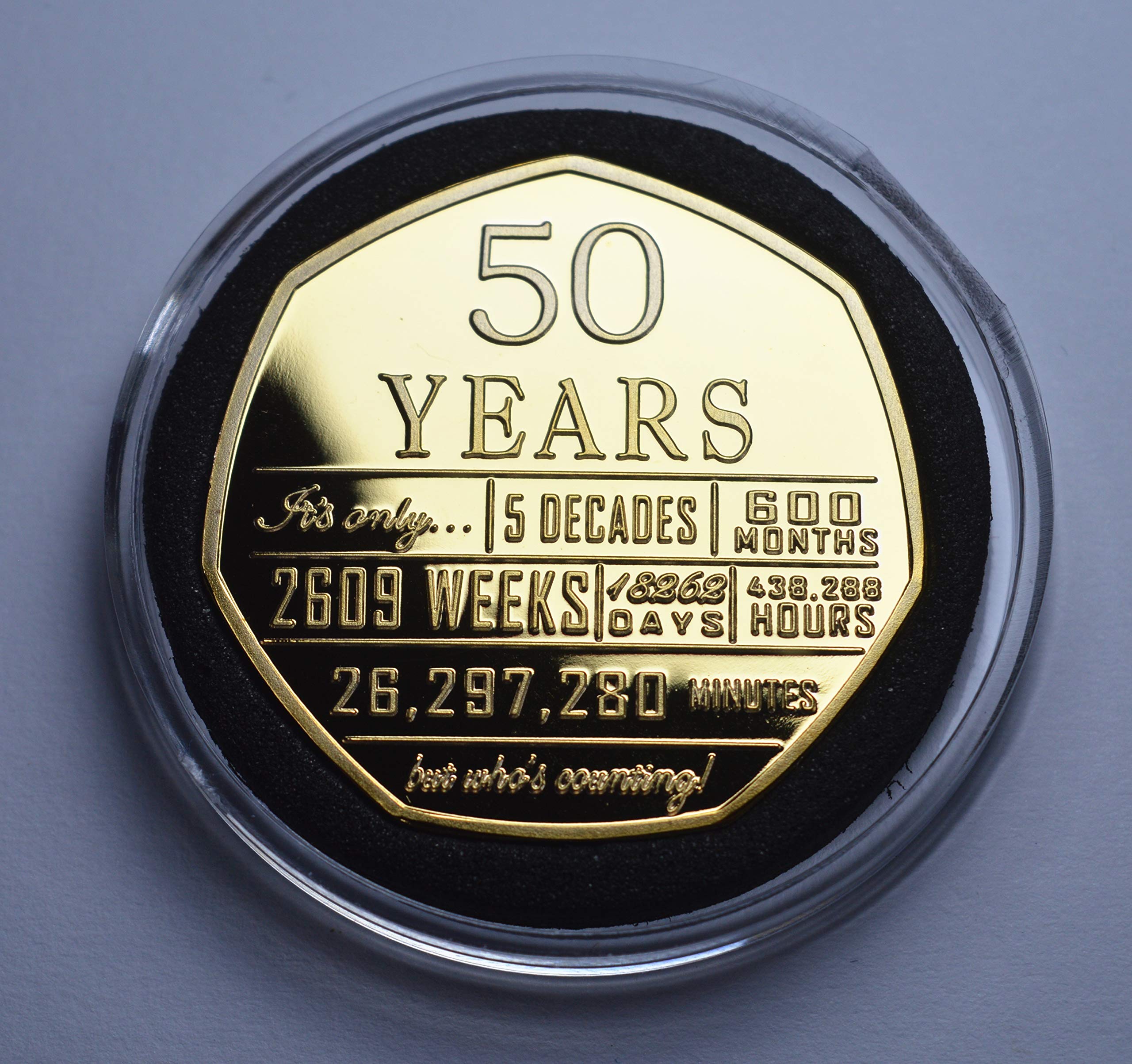 The Commemorative Coin Company 50th Birthday 24ct Gold Commemorative in Capsule. Unique Gift/Present Party/Celebration Ideas 50 Fifty Years