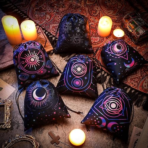 Miniatura 3 de Shappy Bolsa de almacenamiento de terciopelo para tarjetas de tarot, soporte con cordón para dados, bolsa de joyería para entusiastas de mano,