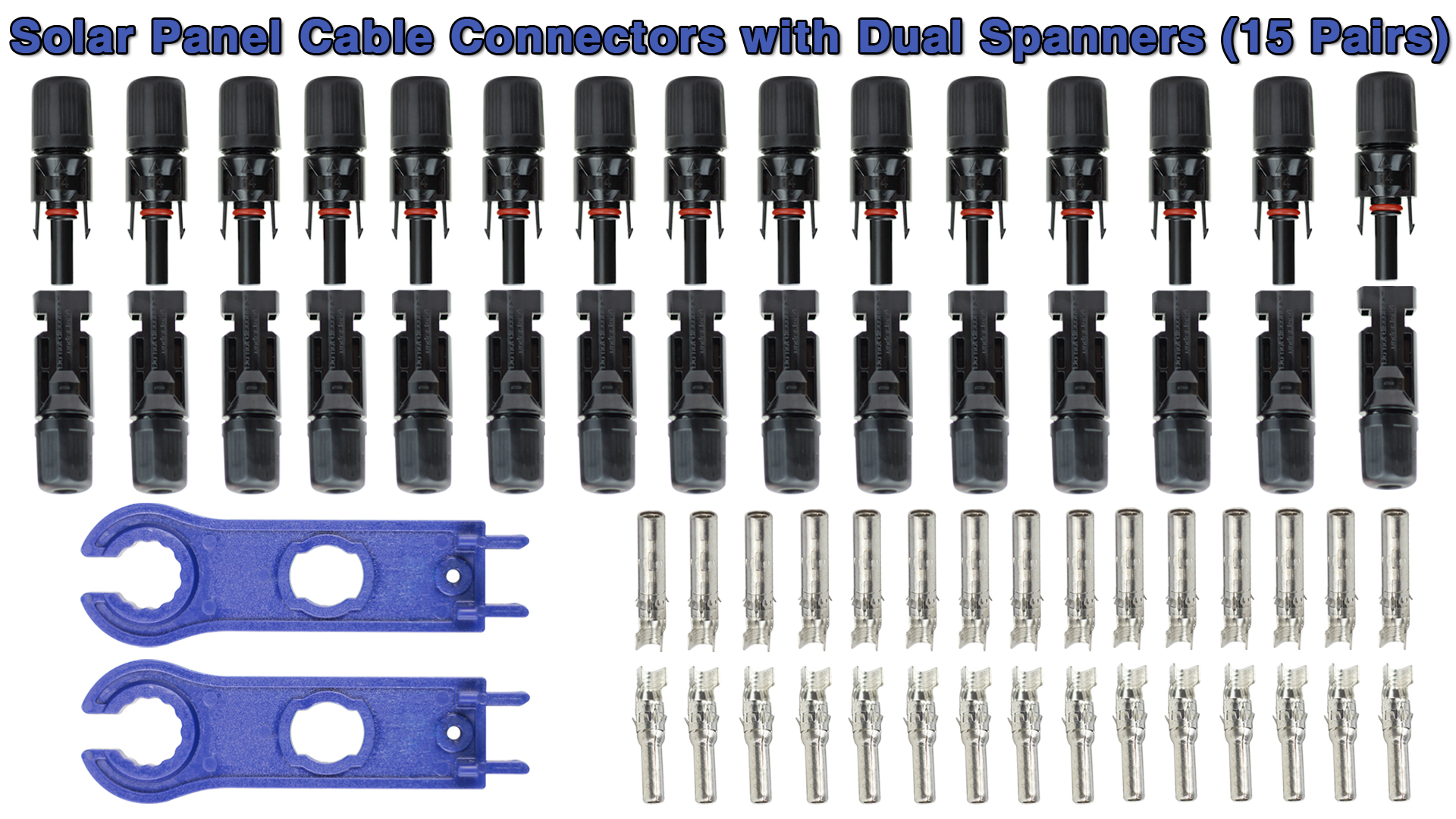 Solar Panel Connectors 6 Pairs - 1000V 30A IP67 Waterproof MC4 ...