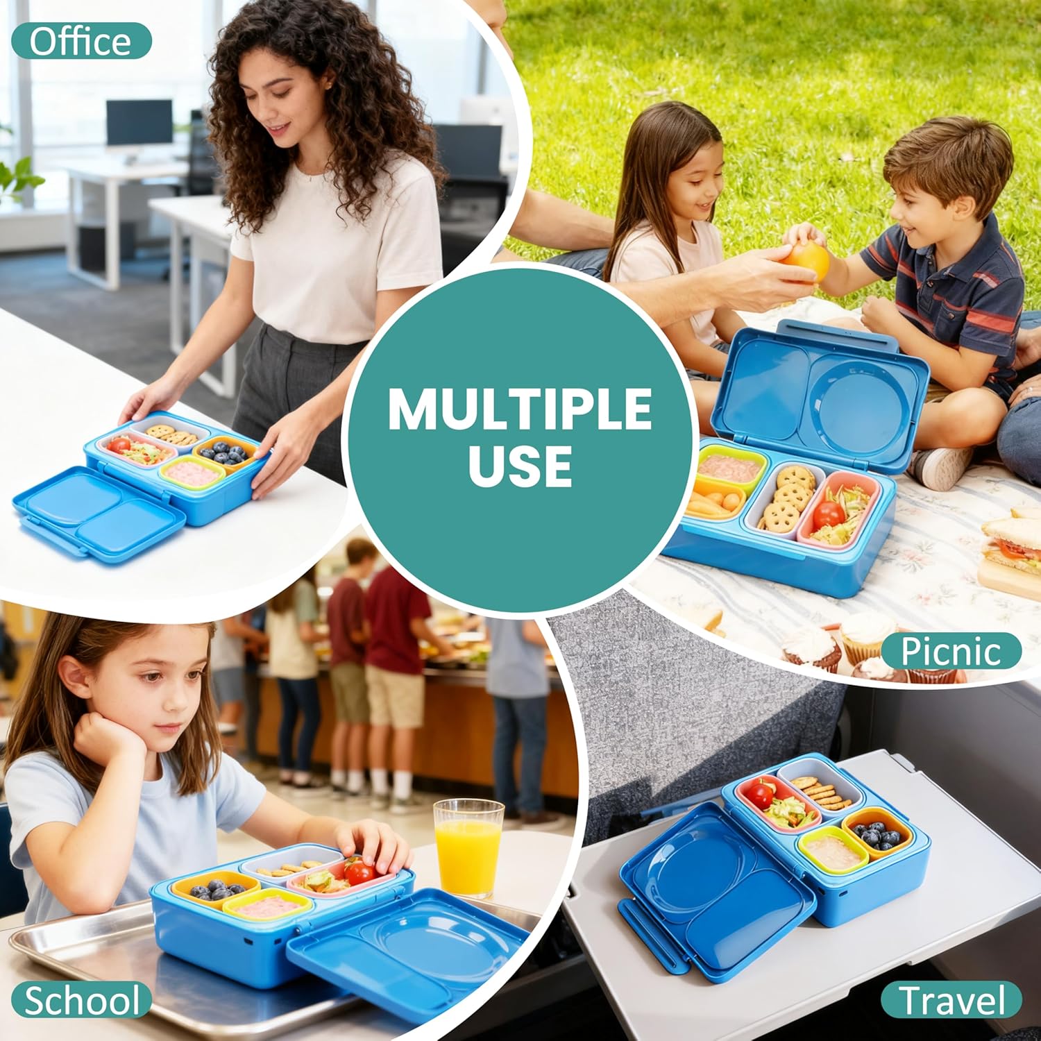 Dip Containers for OmieBox UP bento Box, 4 Pack Leakproof Salad Dressing Container To Go, Condiment Containers with Lids - Food Safe Silicone - 4.5 & 9 ounces - Image 9