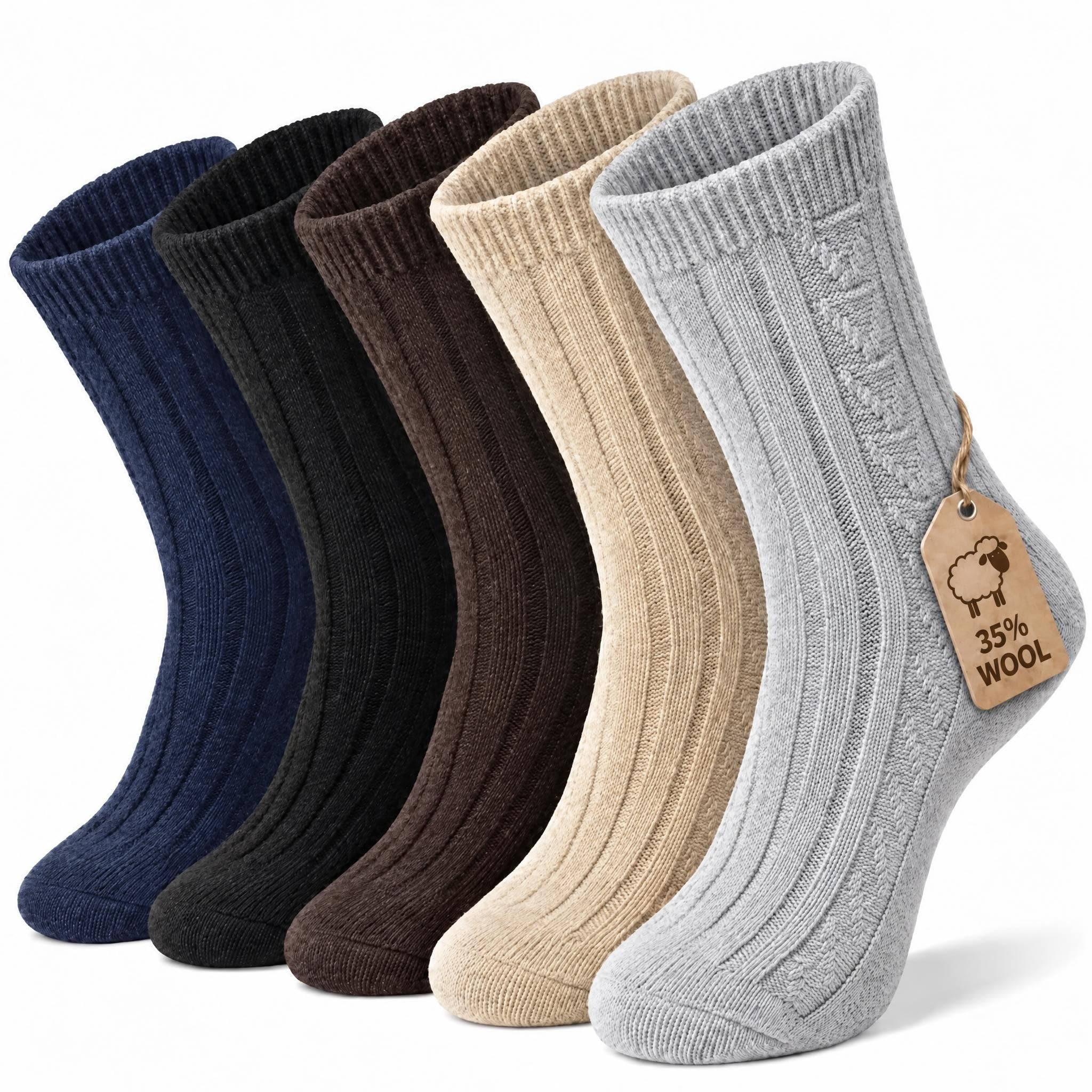 Loritta Wool Socks for Women, Winter Warm Hiking Boot Socks Gifts