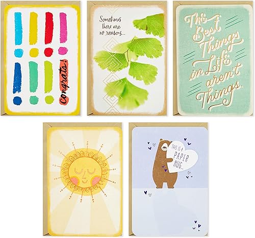 Miniatura 2 de Hallmark Just Because - Surtido de tarjetas con caja organizadora de tarjetas paquete de 10 felicitaciones condolencias pensar en ti amistad