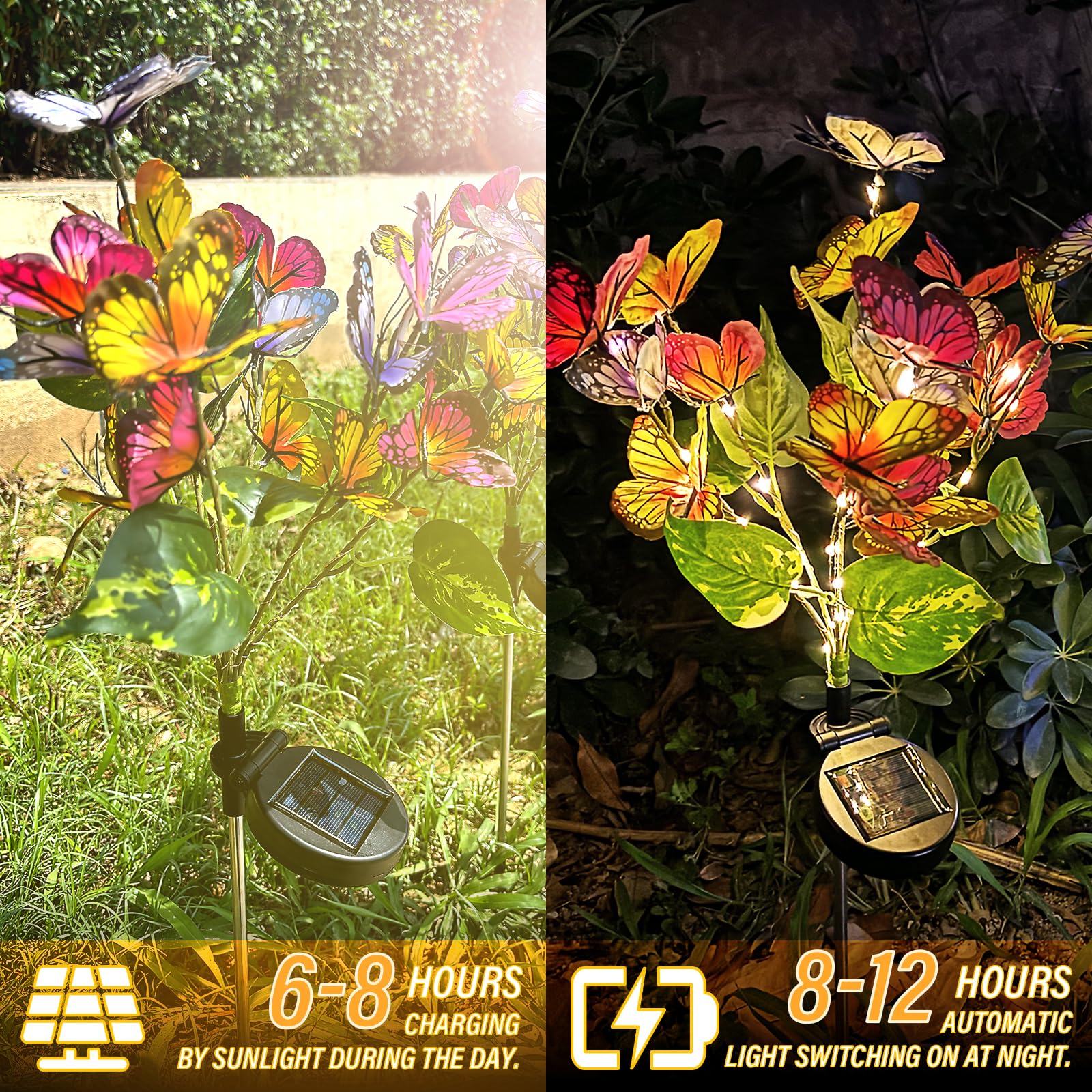 TOTHDATE 2PCS Solar Swaying in Wind Butterfly Lights - Image 2