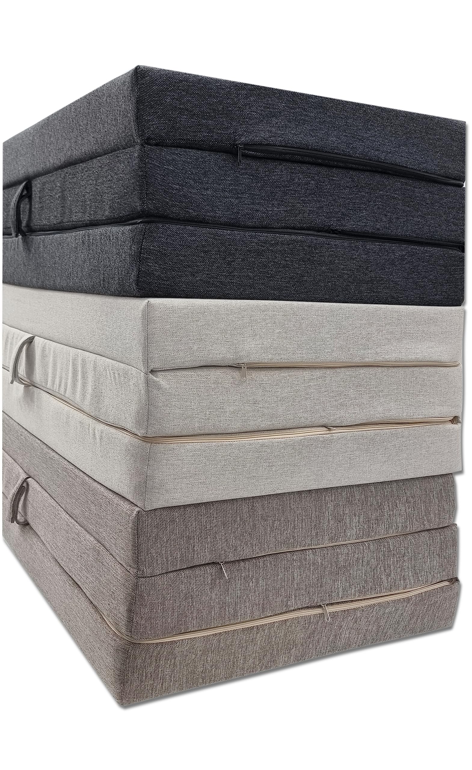 Odolplusz Materasso pieghevole in schiuma con rivestimento, 120 x 200 x 10 cm, per campeggio, da viaggio, per ospiti, pieghevole