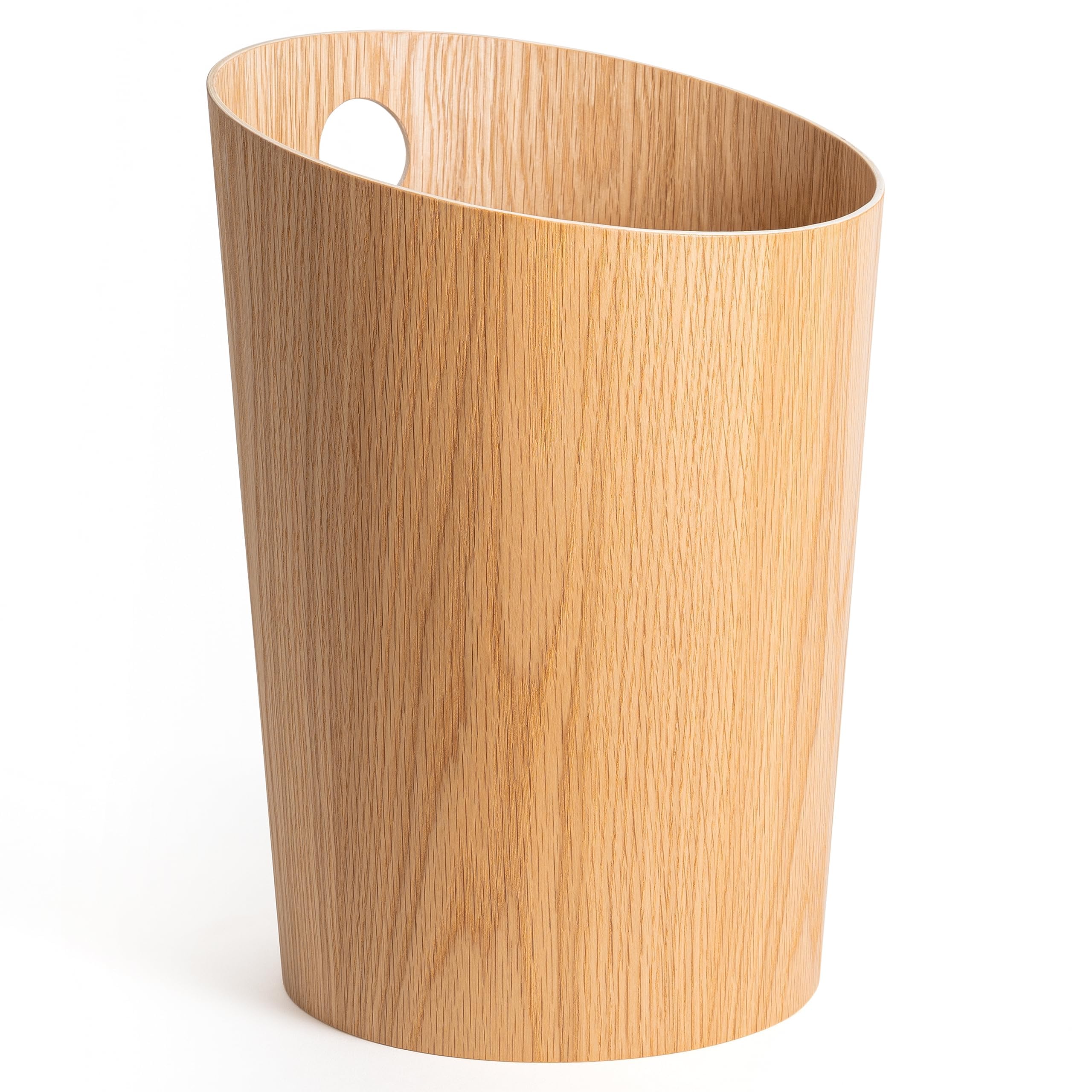 Kazai.® Papelera de Diseño 'Bennet' | Cubo Basura Única para Oficina, Dormitorio, Habitación Infantil y Más | Papelera Hecha de Chapa de Madera Real | Roble