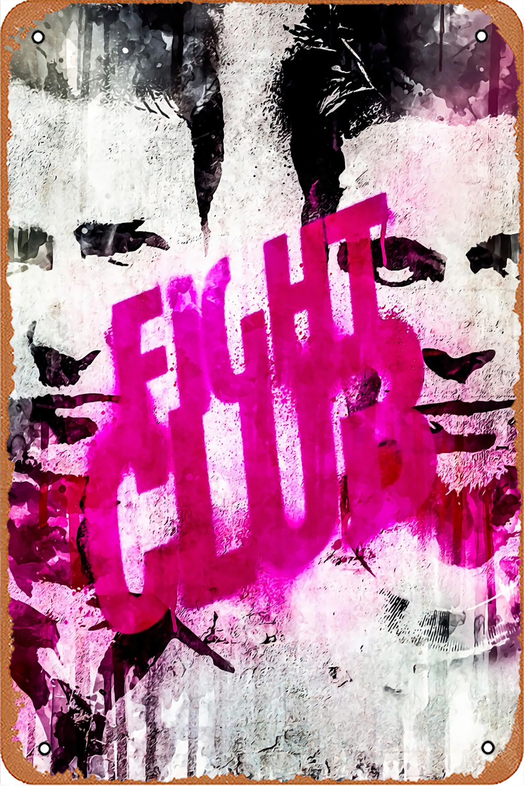 Fight Club Tyler Durden Vs Jack Leinwand Kunst Graffiti Poster On The Wall Metal Tin Sign/Metal Plaque Metal Sign Retro Vintage Metal 8 X 12 Inc