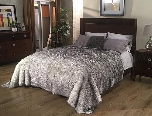Miniatura 3 de Colcha sedosa de piel de oveja sintética supersuave (California King, 120 x 130 pulgadas, gris)