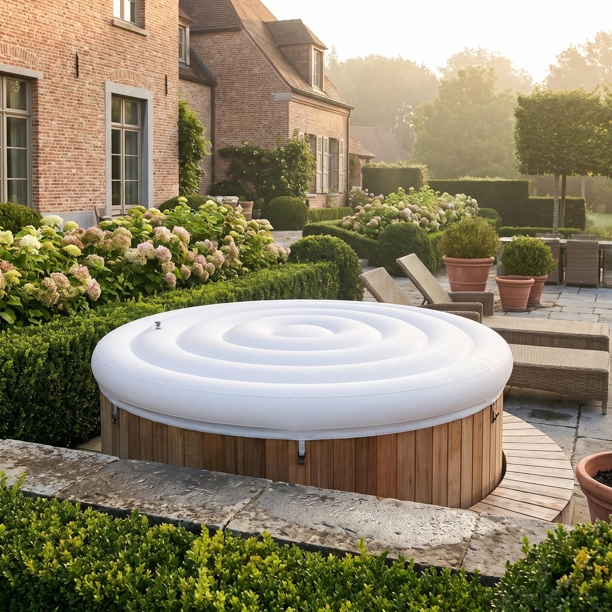 Housse de protection gonflable pour piscine extérieure, 145 cm, piscine circulaire, anti-poussière, cadre imperméable, pour villa, jardin, spa