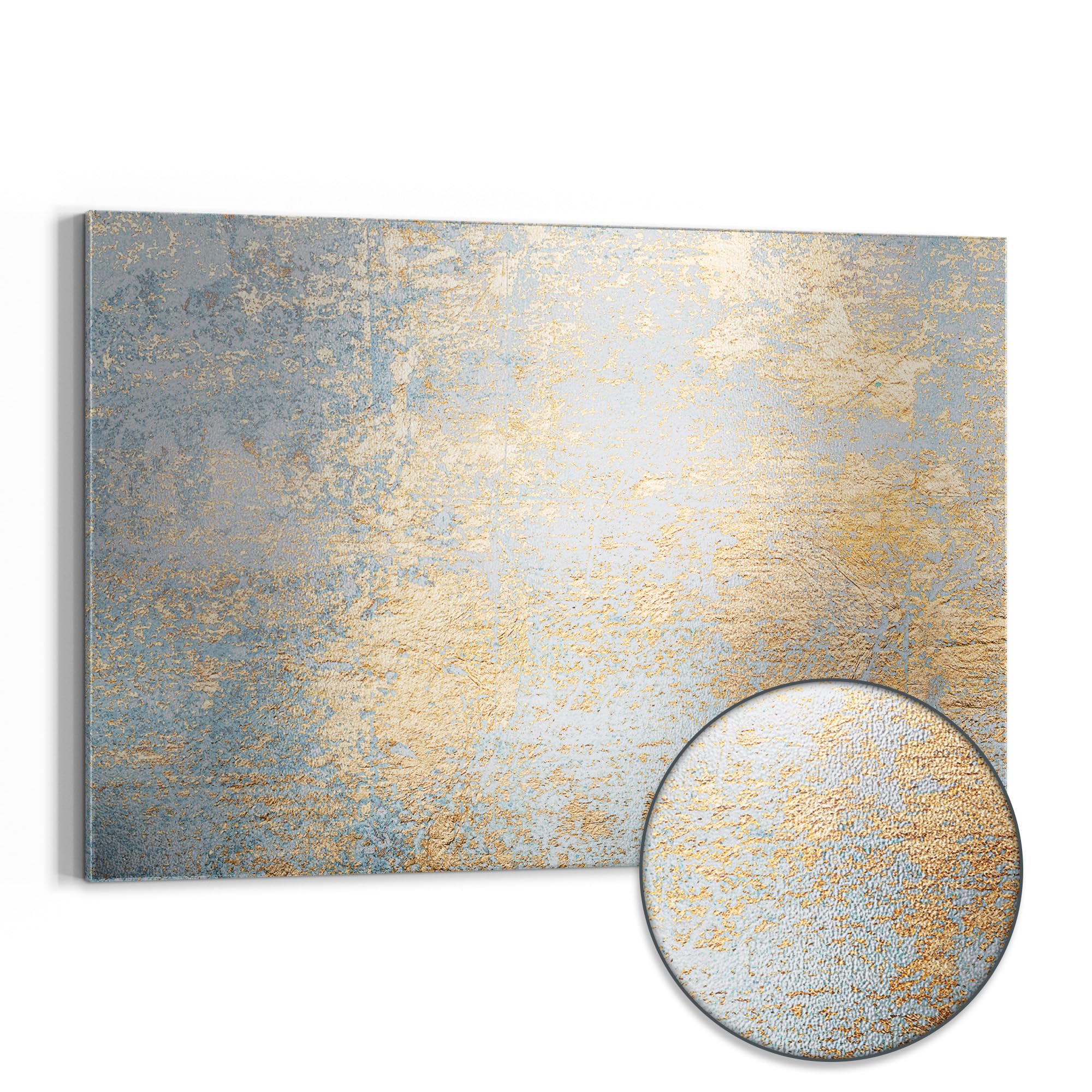 DEQORI Metalowa tablica magnetyczna | wymiary 90 x 60 cm | motyw "ściana ze złotą strukturą" | tablica suchościeralna na wszystkie magnesy | tablica magnetyczna do kuchni i biura | designerska tablica