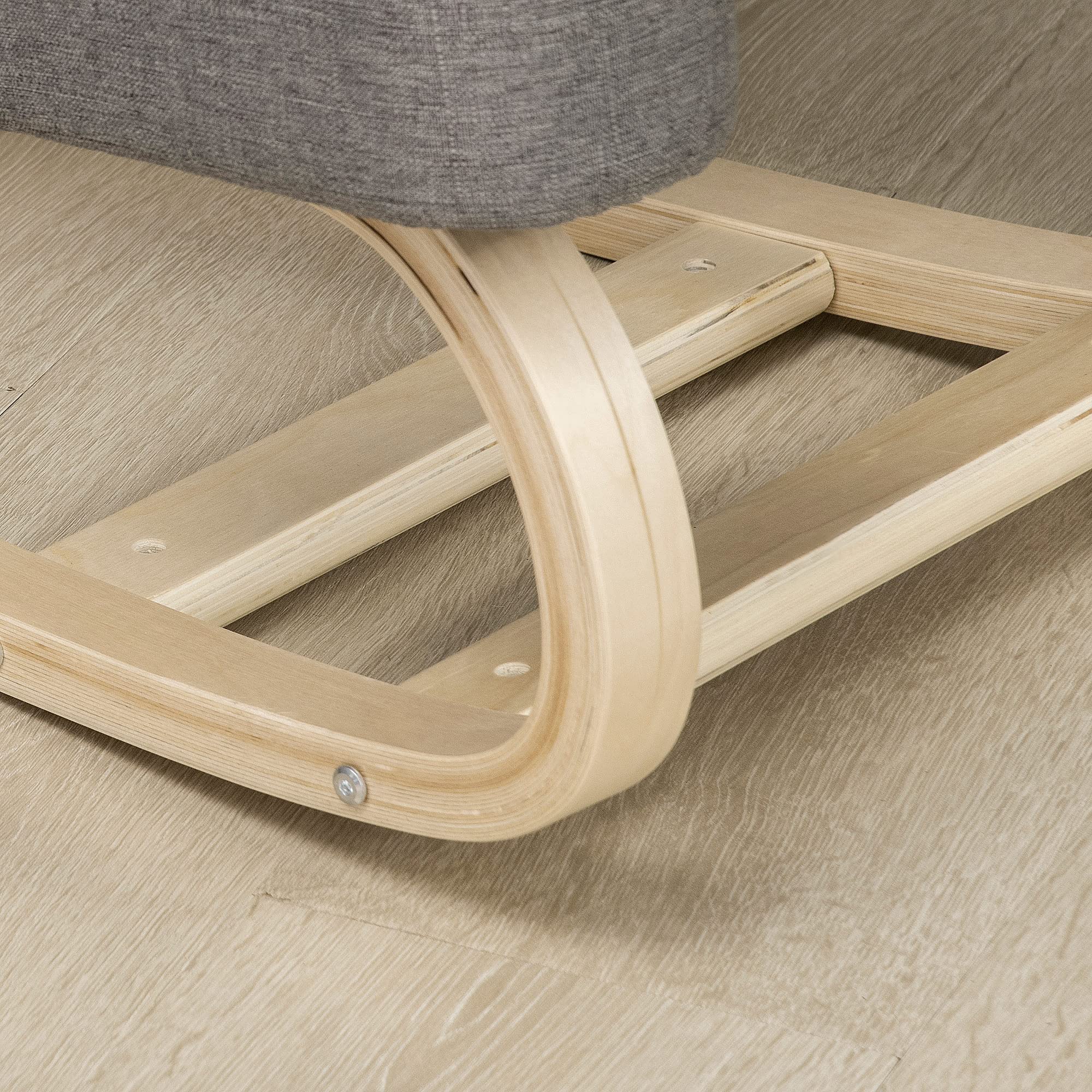 Vinsetto Siège Assis-Genoux Ergonomique Chaise à Genoux Coussin Confortable à Bascule en Tissu et Bois Gris