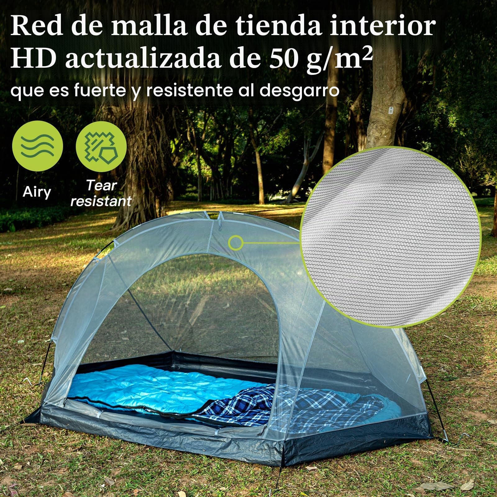 Tenda Campeggio, Tenda a Cupola per 1-2 Persone, Antivento e Impermeabile, Facile da Montare, Perfetta per Campeggio, Trekking, Escursioni con Zaino in Spalla e Alpinismo