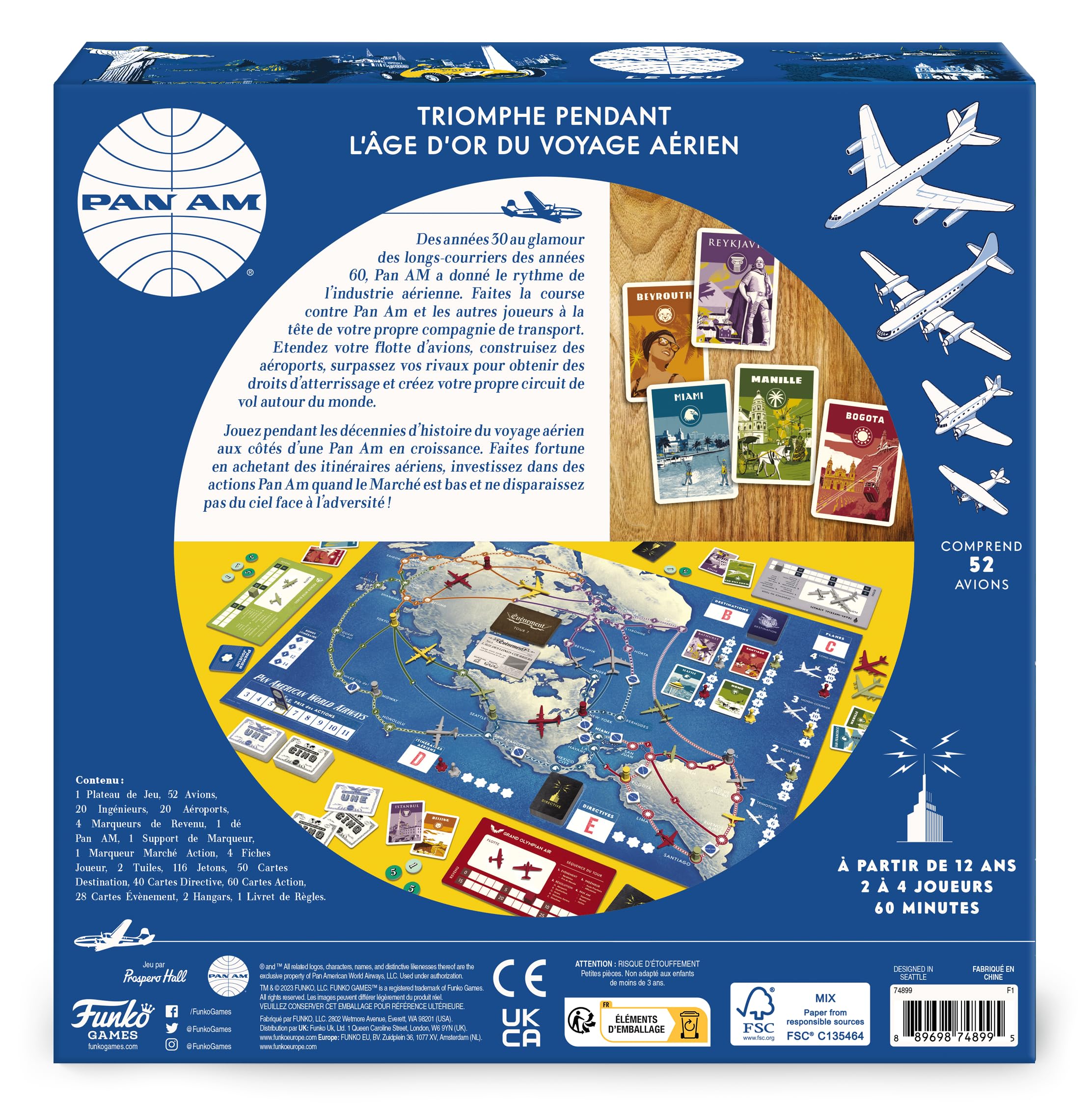 Pan Am Board Game Multicolor Strategy Game For Family Game Night 52 Airplanes 889698487191 - View #12