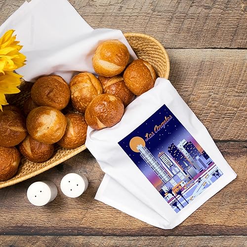 Miniatura 8 de Lantern Press Los Angeles, Retro Skyline Chromatic (100% Cotton Tea Towel, Decorative Hand Towel, for Kitchen and Home)