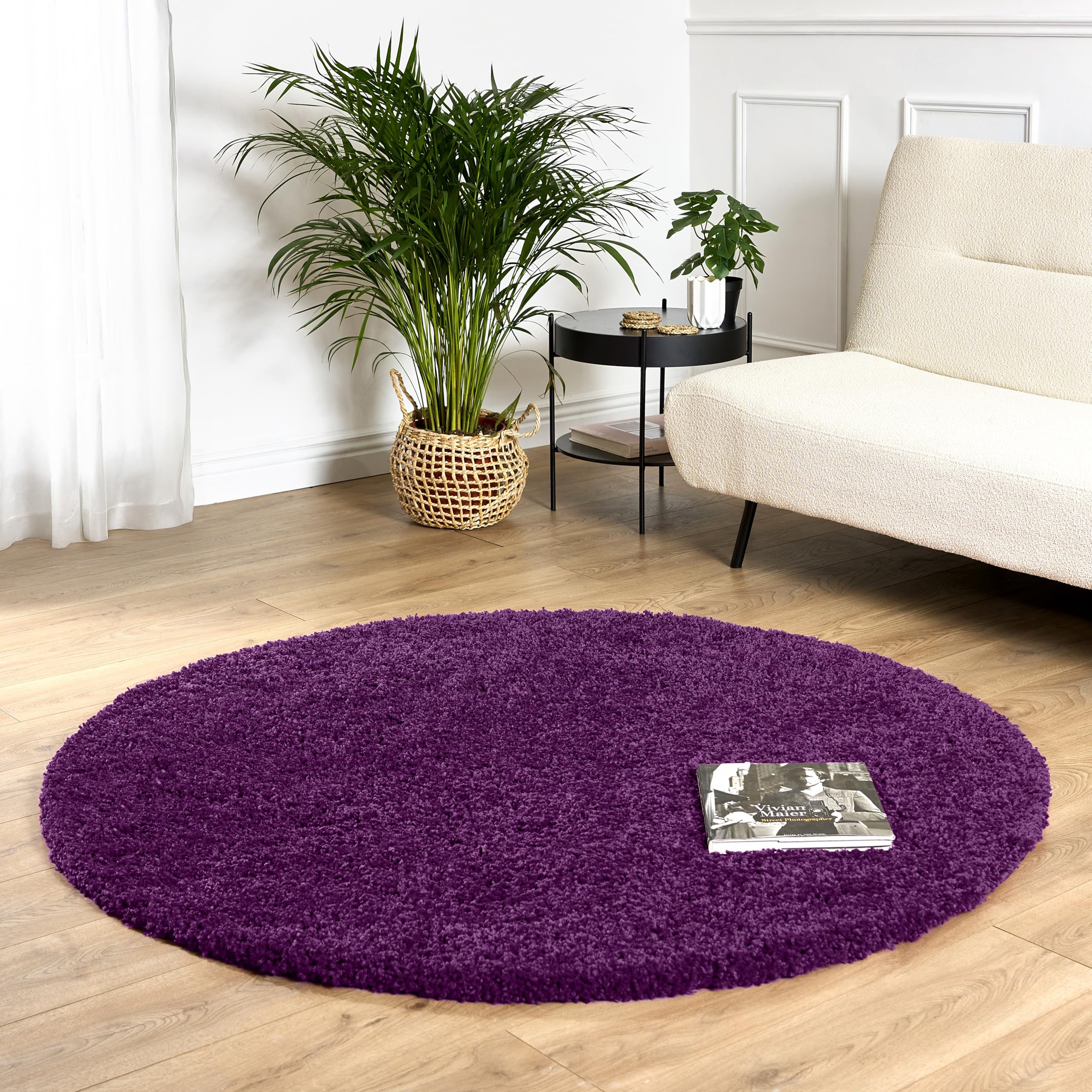Bravich Navy Blue Shaggy Rug 80 x 150cm (2'7" x 4'11") 5cm Pile Medium Thick Fluffy Living Room Hessian Backed Washable — view 99