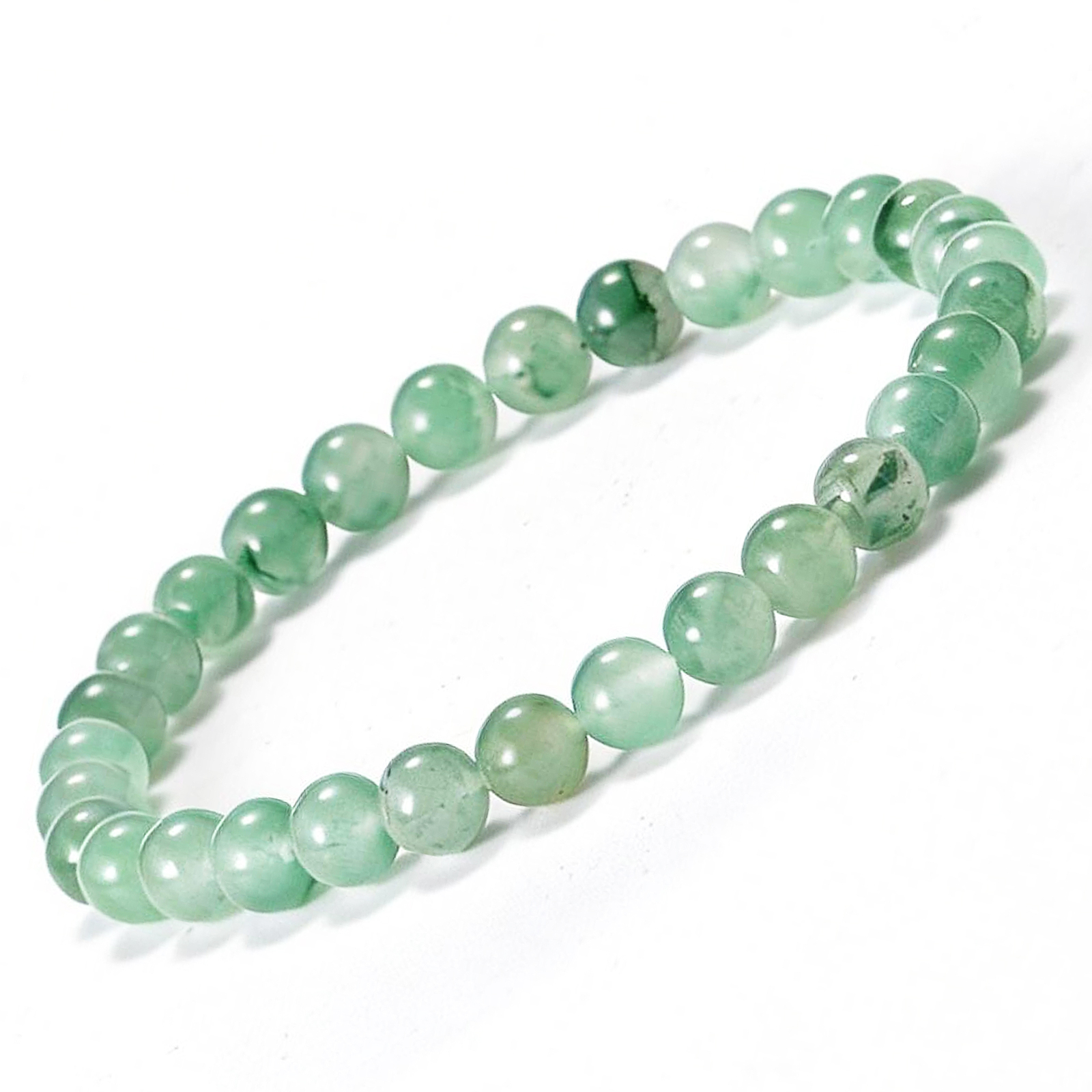 Pulsera de jade africano 6.8 pulg natural artesanal miniatura 7