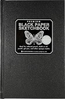 Premium Black Paper Sketchbook 5-1/4 wide x 8-1/2 high