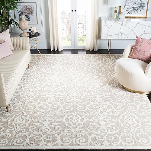 MARTHA STEWART x SAFAVIEH MSR4324B - Alfombra de lana Marais hecha a mano de 9 x 12 pies, para sala de estar, comedor y dormitorio