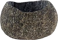 Karma Gifts Medium River Stone Planter - Handcrafted Natural Stone Vase for Succulents, Flowers & Plants, Unique Shape
