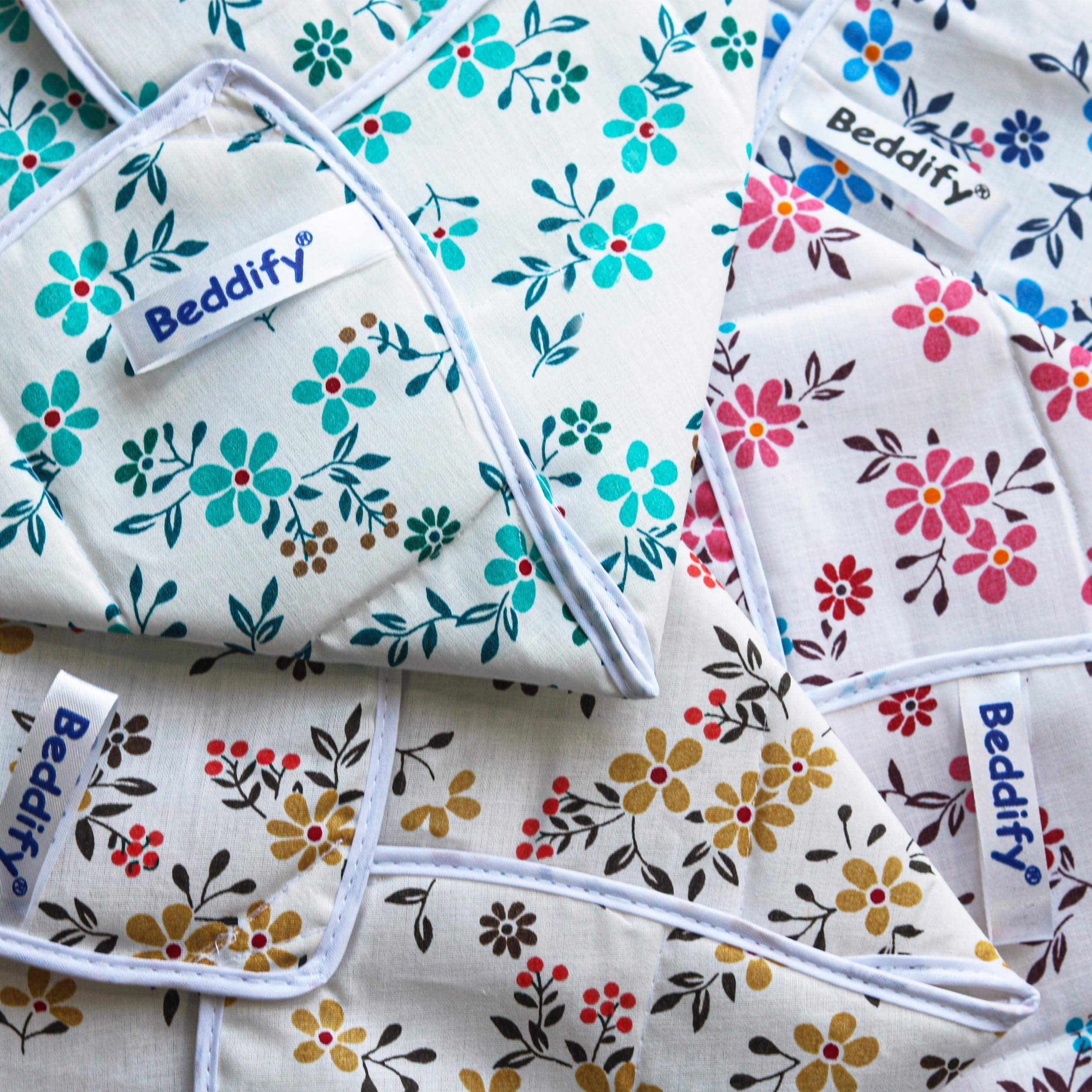 Beddify Set of 4 Roti Chapati Cover 100% Cotton Traditional Roti Rumals Tortilla Covers