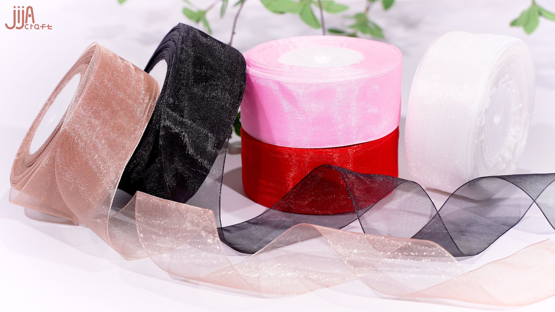 4cm X 45M Ruban Organza, Noir Transparent De Ruban Organza Rouleau De Ruban Organza Pour Emballage De Gateaux Mariage Noel 85337040