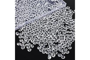 OUTUXED 1000pcs 0.4inch Clear Fake Diamonds