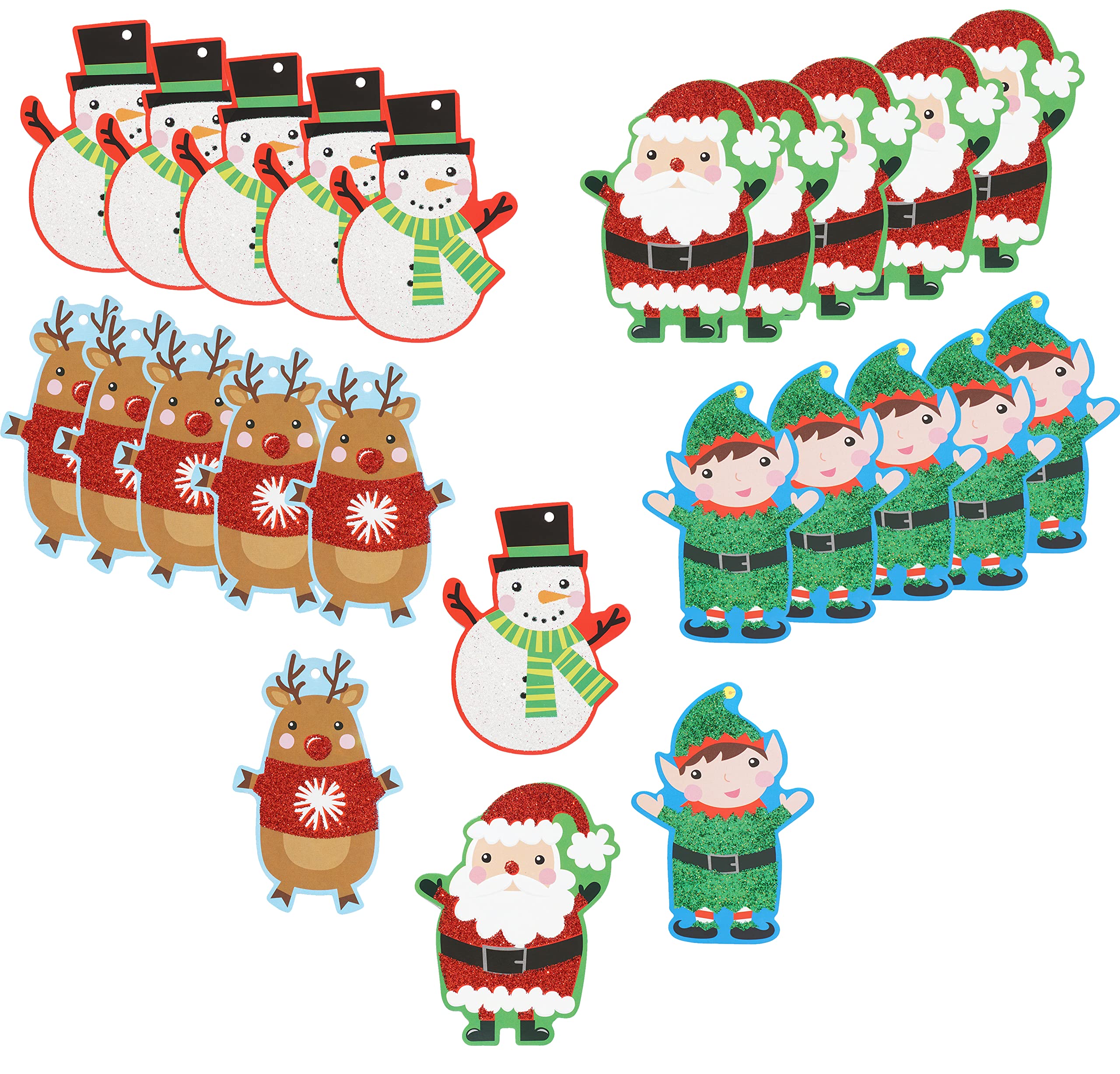180PCs Character Gift Tags, Glitter Gift Tags Novelty Christmas Bright and Colorful Glitter Gift Labels