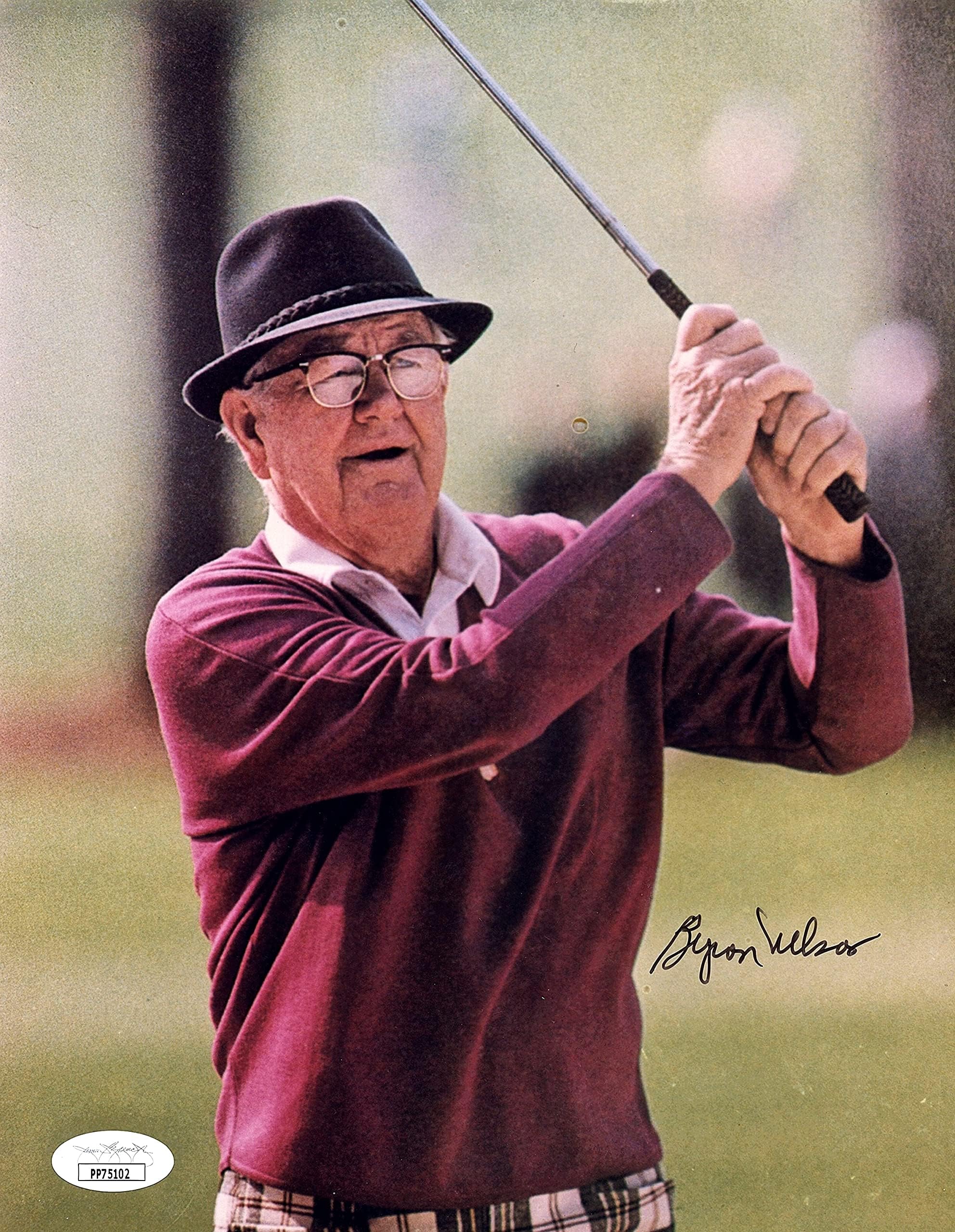 BYRON NELSON Autograph Hand SIGNED 8x10 PHOTO JSA CERTIFIED AUTHENTIC PP75102 Masters PGA TOUR GOLFER