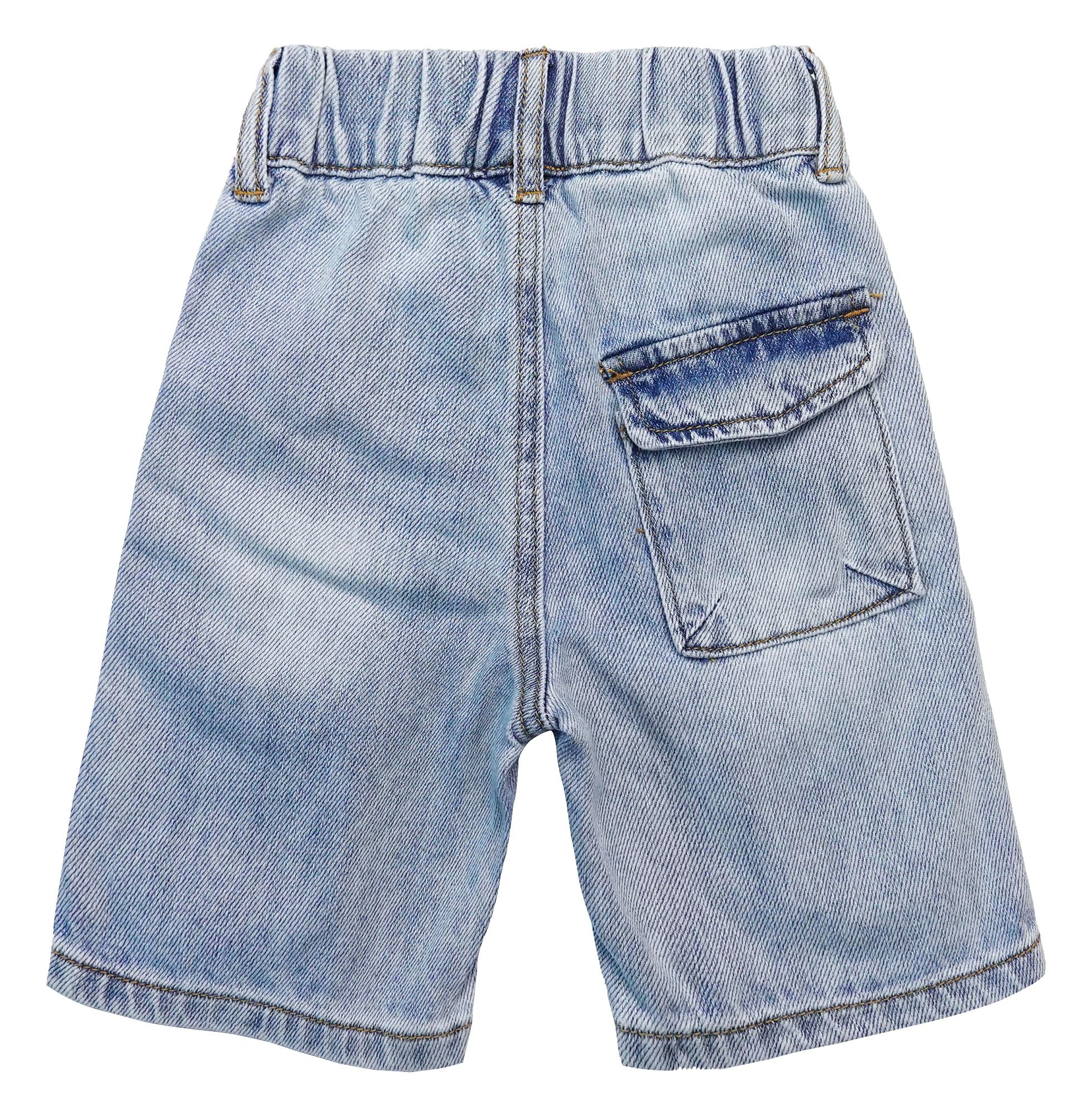 KIDSCOOL SPACE Pantalones Cortos para bebés y niños pequeños y Grandes, Pantalones Vaqueros Cargo de Verano con Cintura elástica Acanalada para niñas